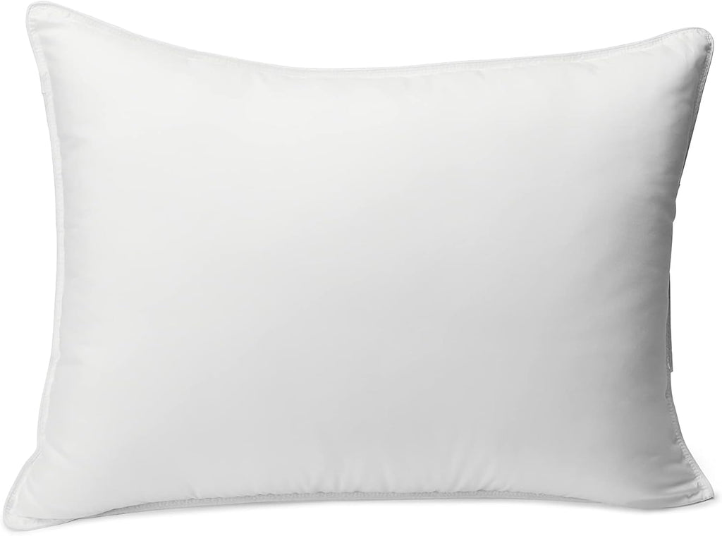 down Alternative Pillow for Back Side Sleepers, Medium Density, Standard Size, 26" X 20", 2-Pack, White
