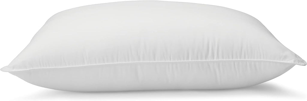 down Alternative Pillow for Back Side Sleepers, Medium Density, Standard Size, 26" X 20", 2-Pack, White