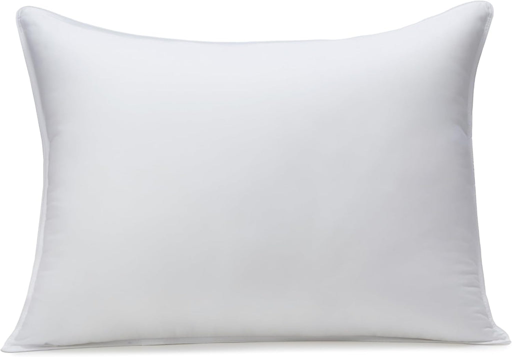 down Alternative Pillow for Back Side Sleepers, Medium Density, Standard Size, 26" X 20", 2-Pack, White