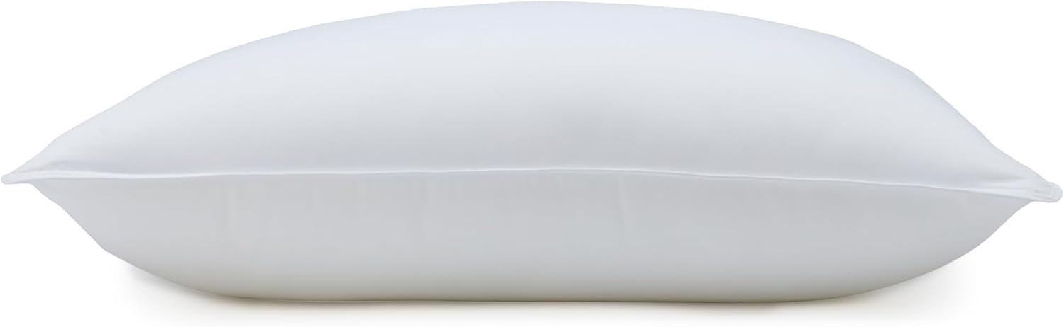 down Alternative Pillow for Back Side Sleepers, Medium Density, Standard Size, 26" X 20", 2-Pack, White
