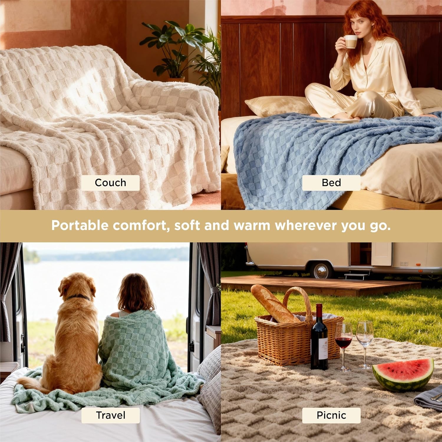 Gentlesoft Blankets Queen Size for Bed - Super Soft Cozy Blanket for Women Men Girls, Large Fuzzy Fleece Throw for Bedroom Decor, Sage Green, 90X90 Inches
