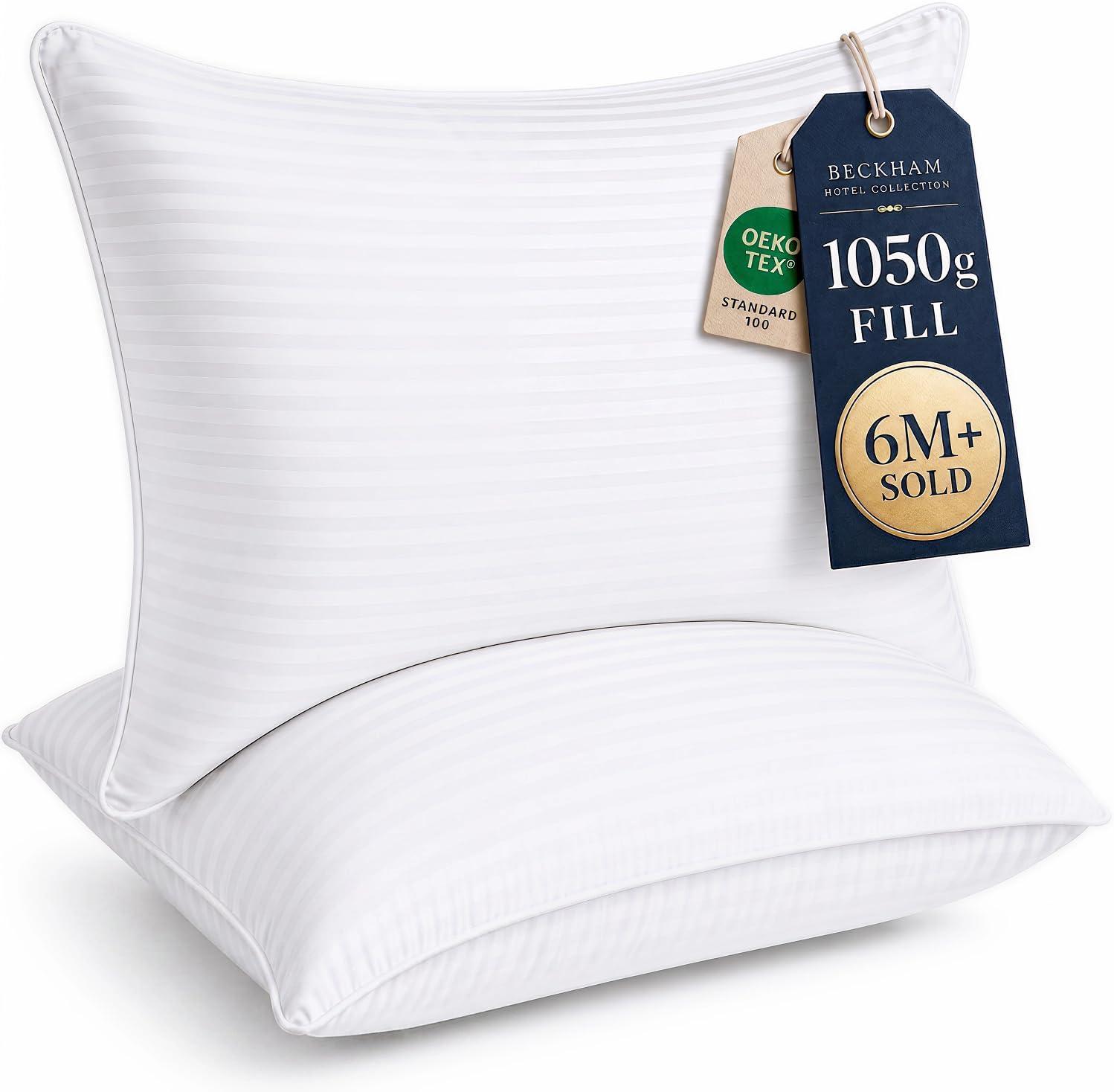 Beckham Hotel Collection Bed Pillows Standard/Queen Size Set of 2 | Original Soft Down Alternative Pillow for Sleeping, Soft Support for Back, Stomach or Side Sleepers