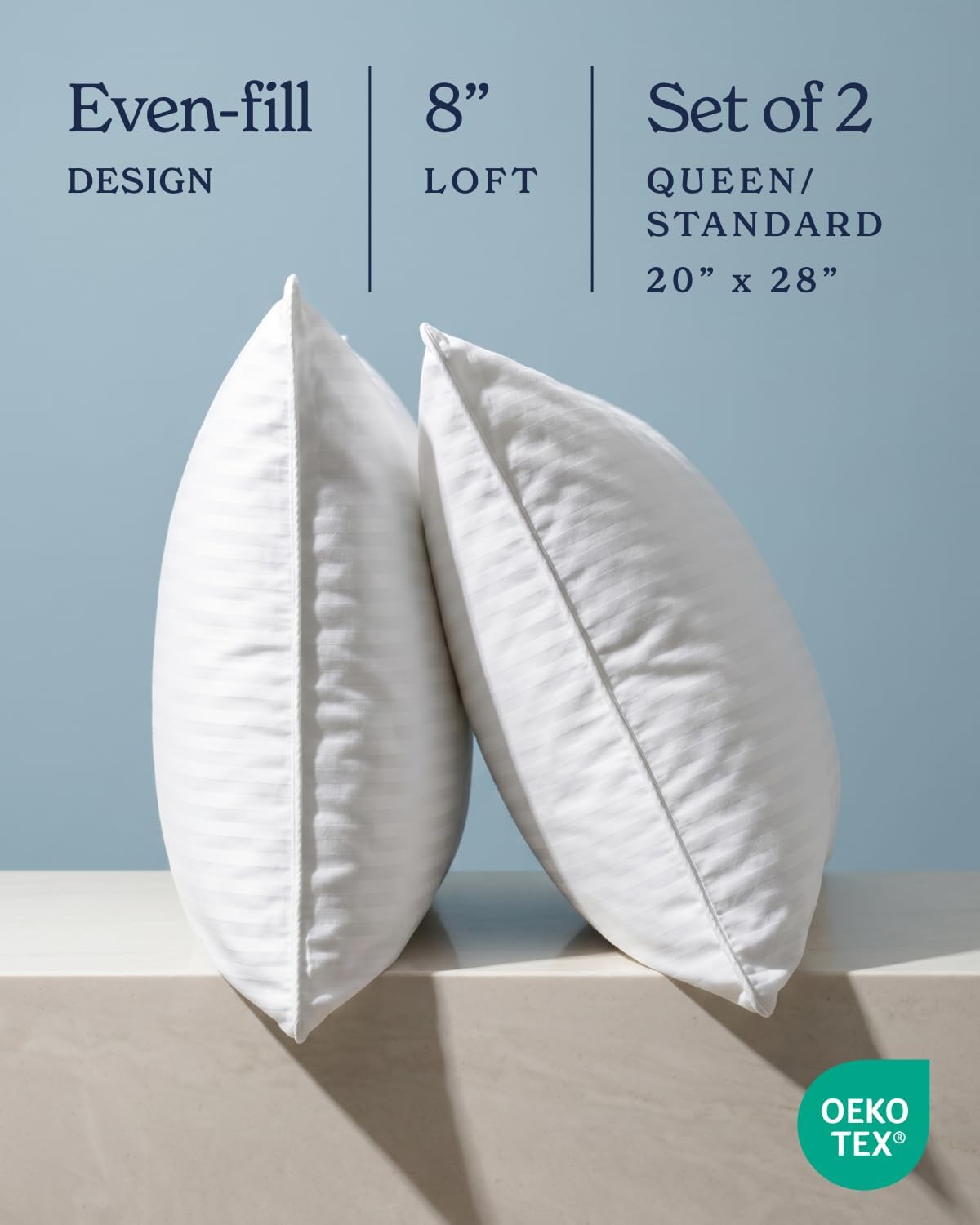 Beckham Hotel Collection Bed Pillows Standard/Queen Size Set of 2 | Original Soft Down Alternative Pillow for Sleeping, Soft Support for Back, Stomach or Side Sleepers