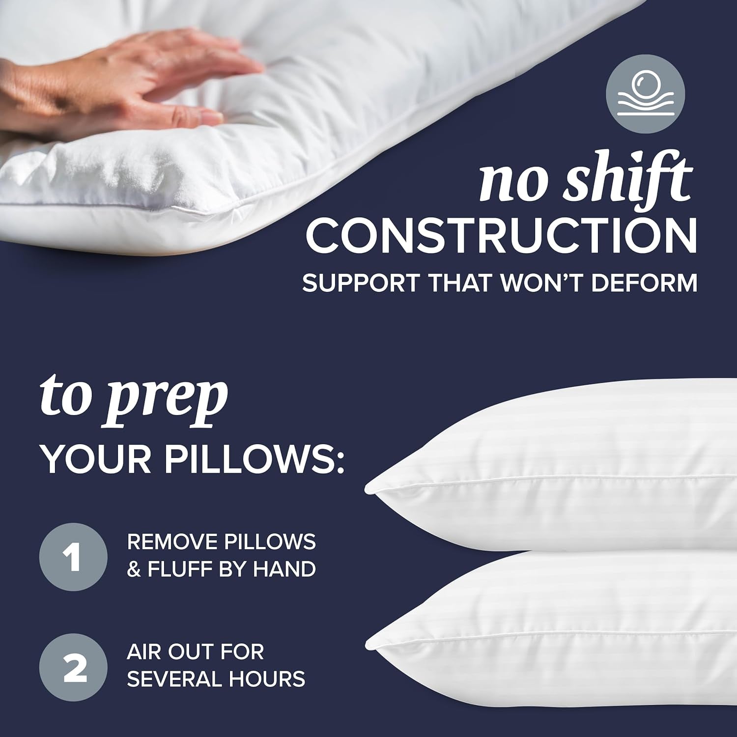Bed Pillows Standard/Queen Size Set of 2 - Original Soft down Alternative Pillow for Sleeping - Soft Support for Back, Stomach or Side Sleepers