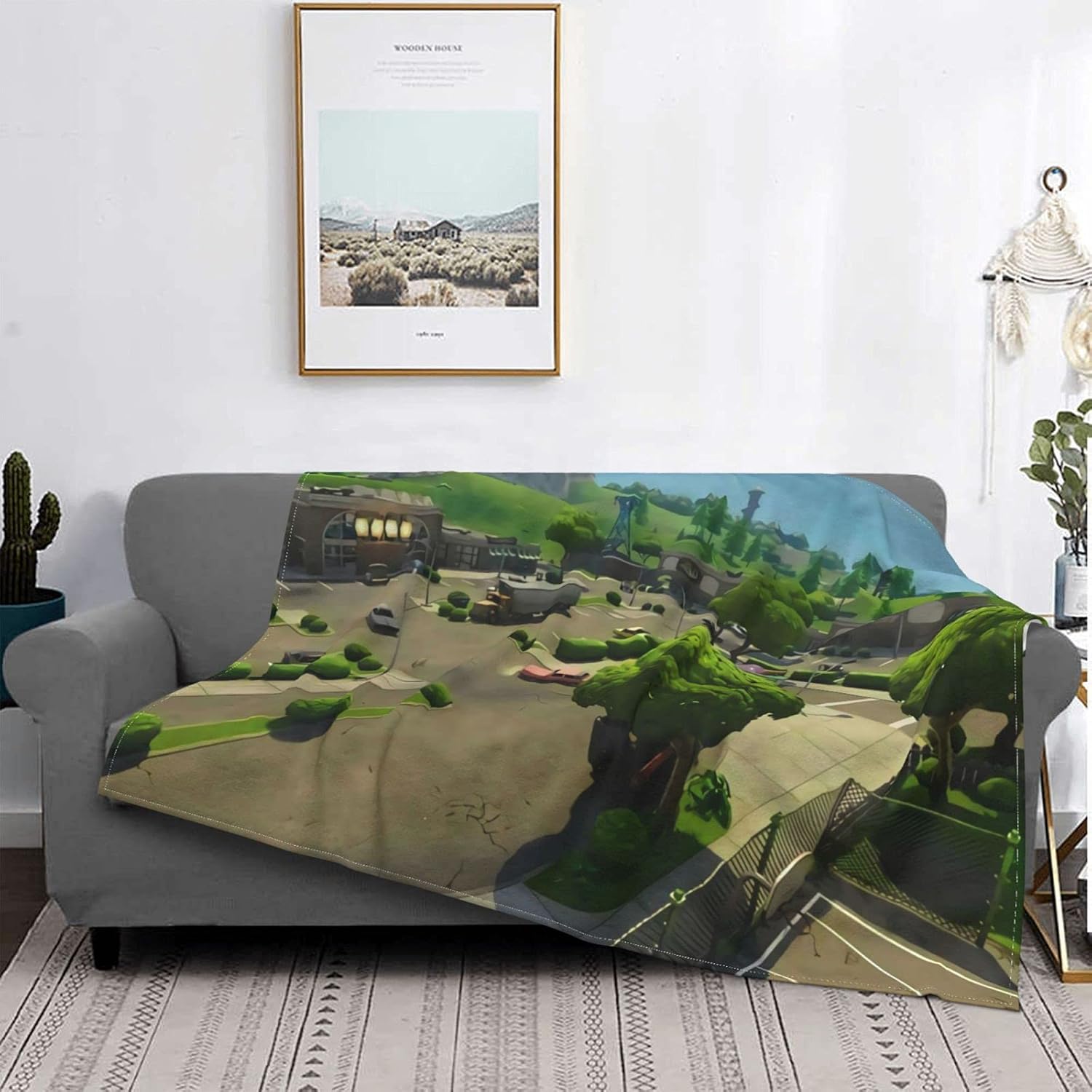 Fortnight Blanket,Fortnight Throw Blanket,Throw Blanket,Cozy Blankets,Game Blanket,Game Throw Blanket (50X40In) Horizontal