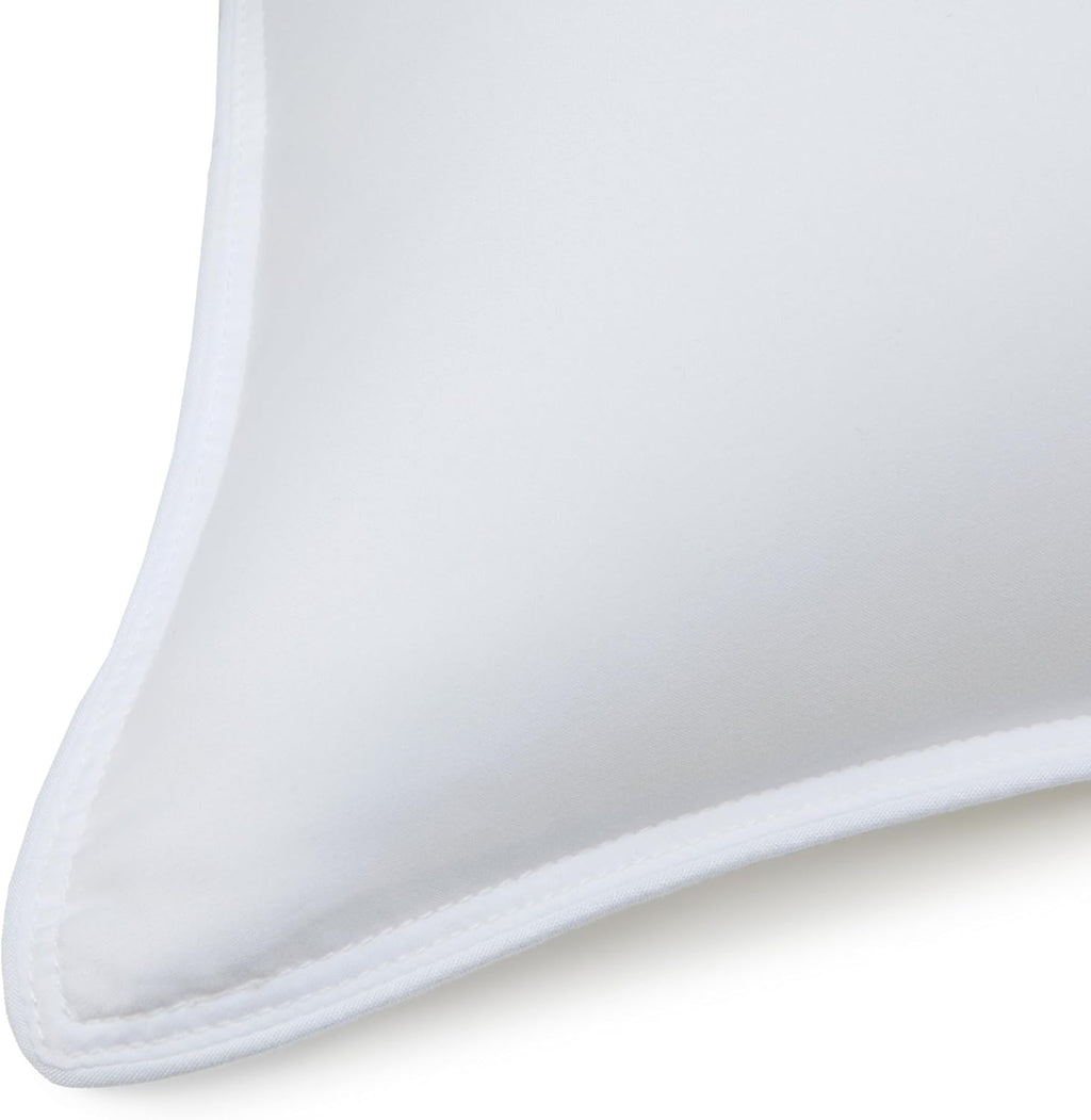 down Alternative Pillow for Back Side Sleepers, Medium Density, Standard Size, 26" X 20", 2-Pack, White