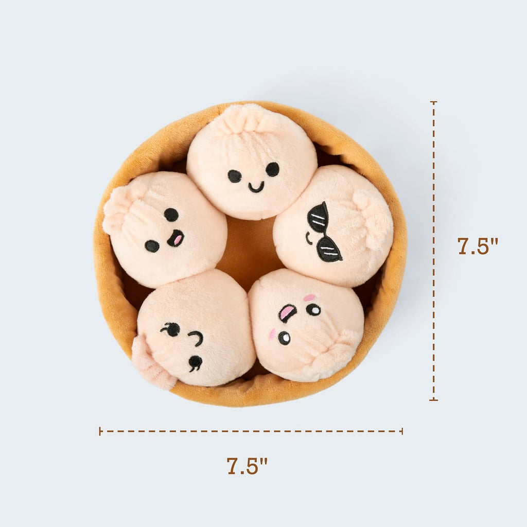 Emotional Support Dumplings by Relatable, Cuddly Stuffed Animals and Toys, Squishy Toys and Plushies, Great Gift Ideas for Loved Ones of All Ages, Includes 5 Plushies with Carrying Basket