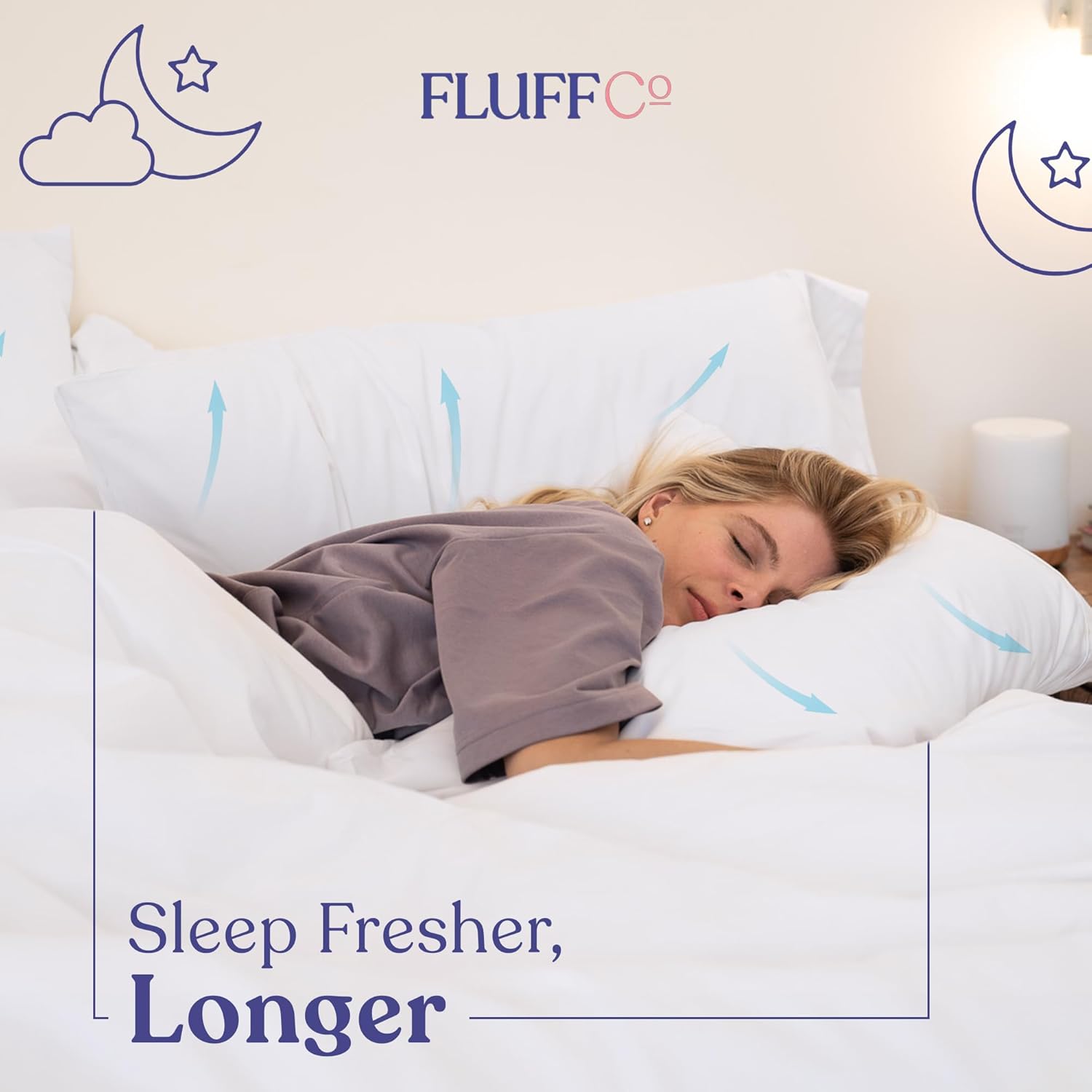 down Alternative Pillows King Size Set of 2 - King Bed Pillows for Sleeping - Made in USA - Cooling Surface and Machine Washable for Side, Back, and Stomach Sleepers