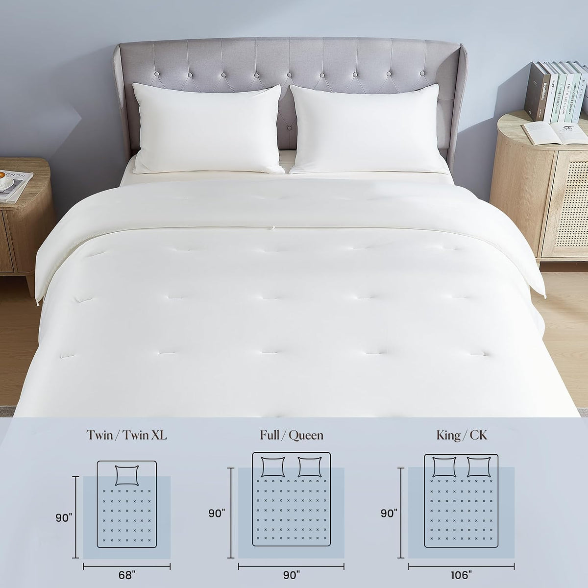 Marshmallow Comforter Full/Queen-king/cal-king Size, Extra Fluffy Cloud Soft Down Alternative Duvet Insert - Hypoallergenic Double-Stuffed Quilted Bed Comforter - All-Season Cooling Lightweight