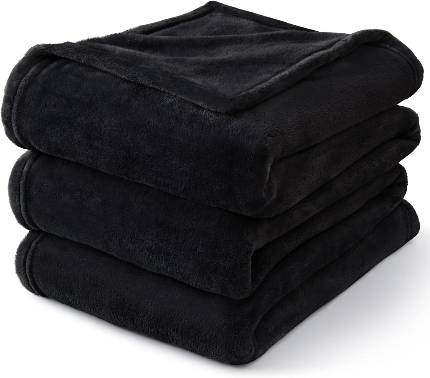 King Size Blanket for Bed, Luxury Plush Cozy Fuzzy Fleece Blanket 108X90 Inches, Super Soft Warm Big Lightweight Throw Blanket All Seasons Suitable, Black