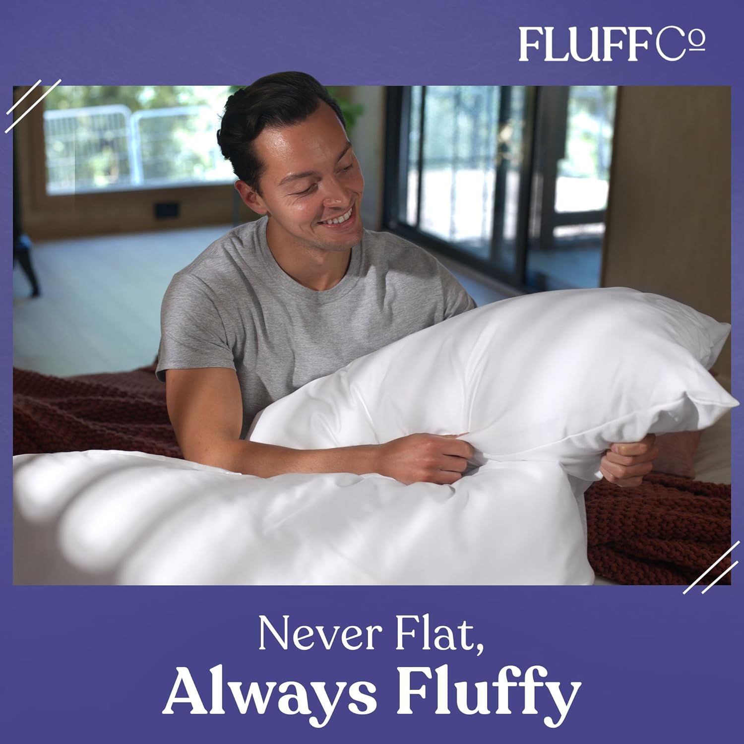 down Alternative Pillows King Size Set of 2 - King Bed Pillows for Sleeping - Made in USA - Cooling Surface and Machine Washable for Side, Back, and Stomach Sleepers