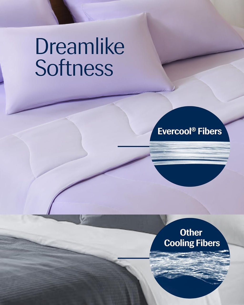 ® Evercool® Cooling Comforter, King/Cali King, Blanket for Hot Sleepers, All Season Bedding to Keep Cool for Night Sweats, Breathable Lightweight Blanket, 106X90 Inches, Lavender Breeze