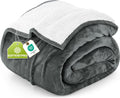 Sherpa Blanket Queen Size (Grey, 90X90 Inches) - Soft Lightweight Plush Fleece Reversible Blanket for Bed, Sofa, Couch, Camping and Travel