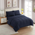 Dark blue comforter Set with Sheets Bed in a Bag – Deep Pocket Fitted Sheet with Elastic Corners, Cozy Comforter, Pillowcases & Shams – Soft Microfiber All Season Bedding – Machine Washable