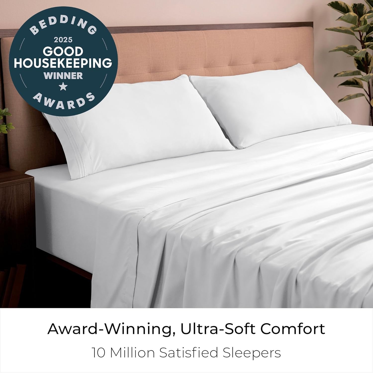 King Sheets Set - 4 PC Iconic Collection Bedding - Hotel Luxury, Extra Soft, Cooling Bed Sheets - Wrinkle, Fade, Stain Resistant (King, White)