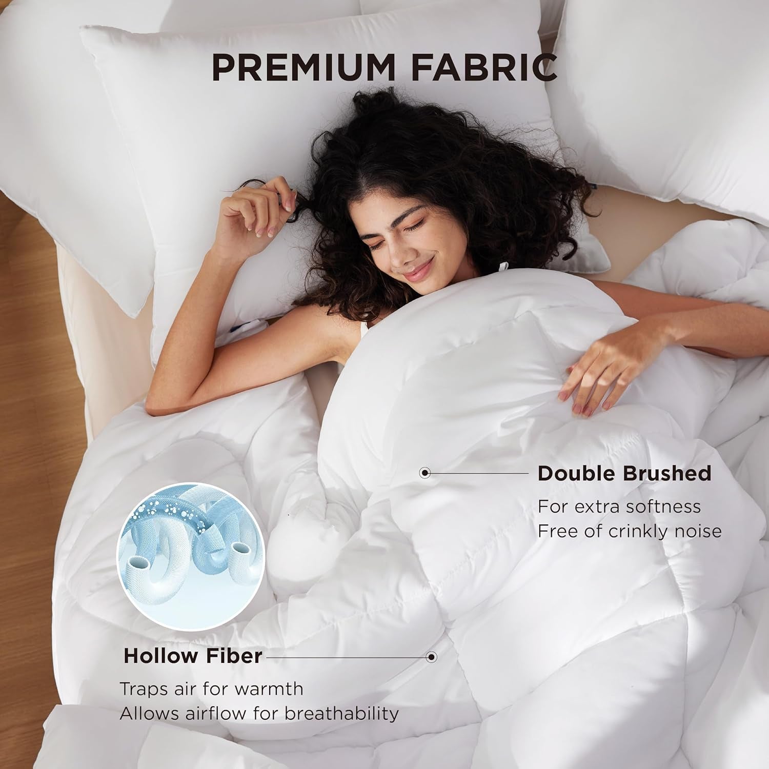 Comforter Duvet Insert - Quilted Comforters Queen Size, All Season Duvet, Gentlesoft down Alternative Bedding, with 8 Tabs, Gifts for Women/Men, White, Queen 88 X 88 Inches