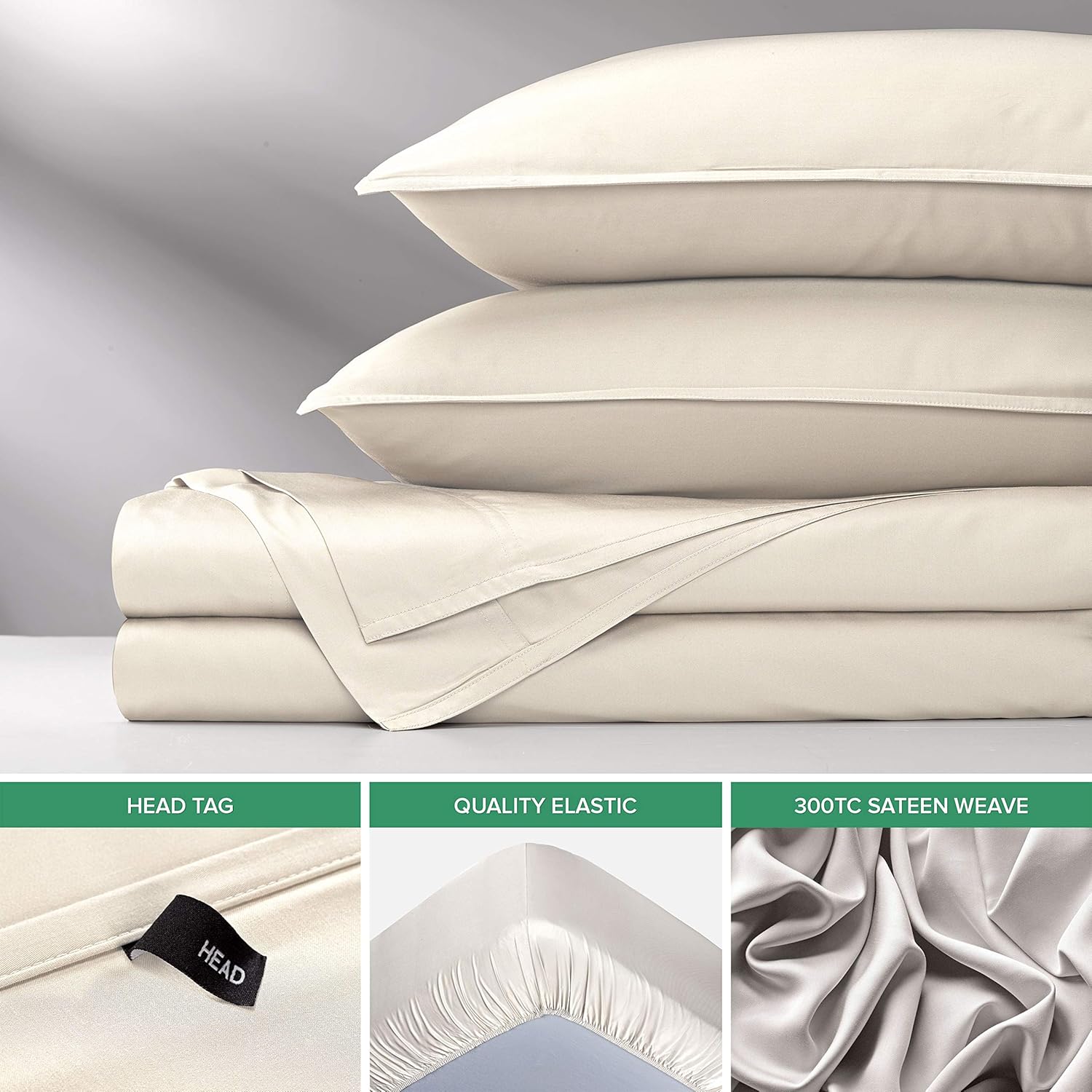 Full Sheets, Genuine 100% Organic Viscose Derived from Bamboo Bed Sheet Set, Luxuriously Soft & Cooling, Double Stitching, 2 Year Quality Promise (Full, Ivory)