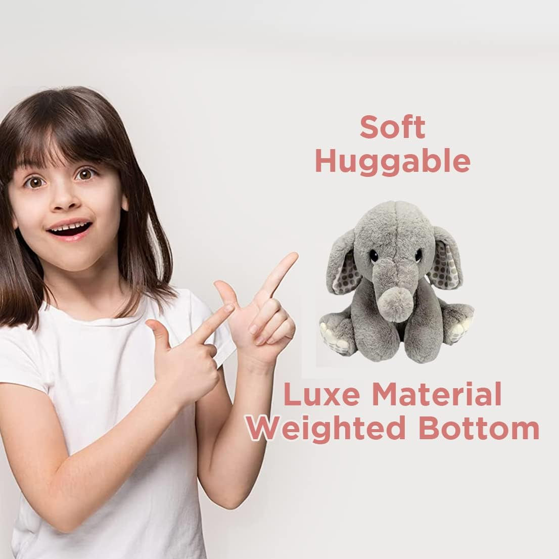 Ebba - Lil' Benny - Jungle Safari Gray Plush Elephant Stuffed Animal for Boys, Baby Stuffed Animals Toy Plushie - Polka Dot