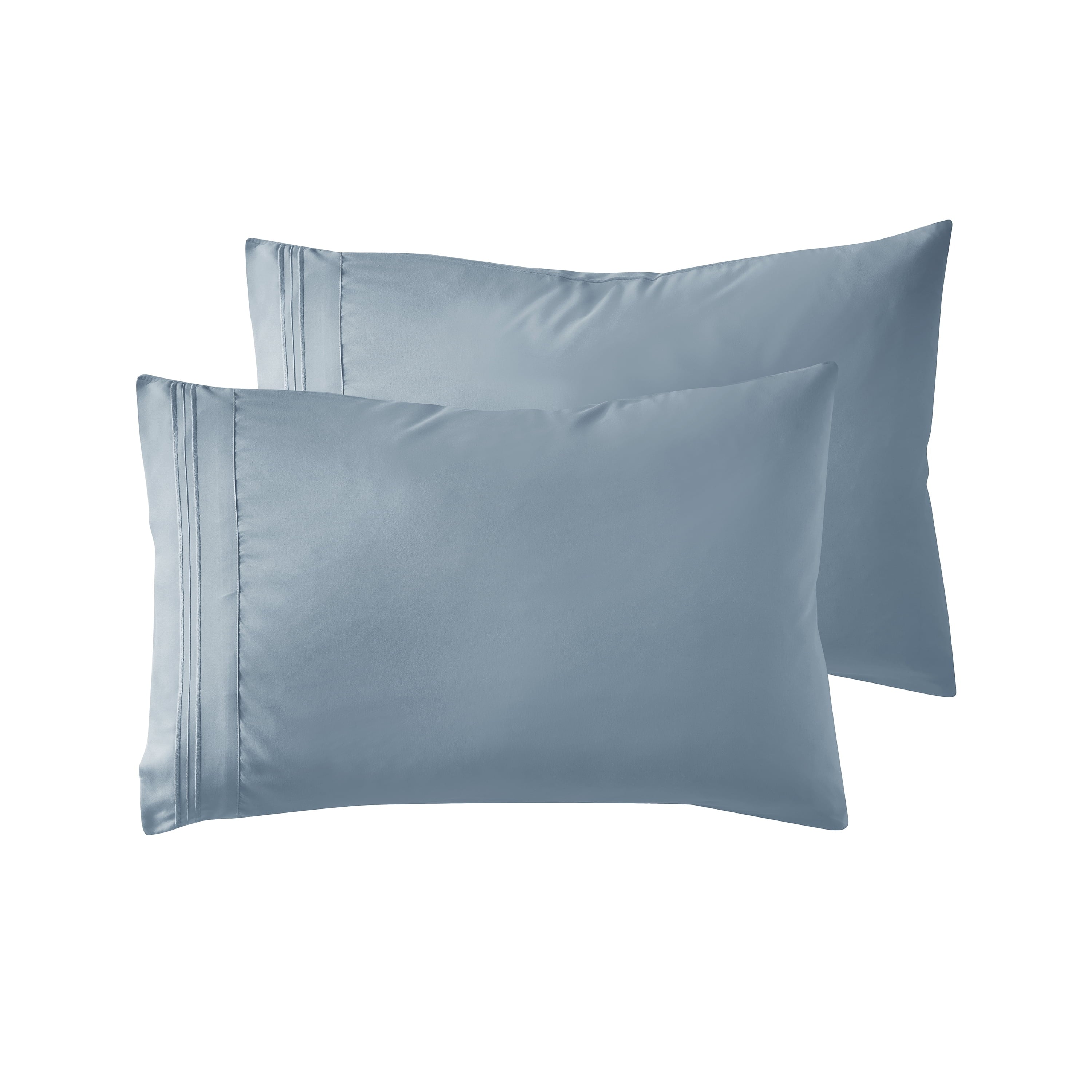 Pillow Cases Premier 1800, Luxury Soft Microfiber Pillow Case Sleep Covers, Hypoallergenic Sleeping Encasements, Standard Size Pillow Cases Set of 2 Pieces, Stone Blue