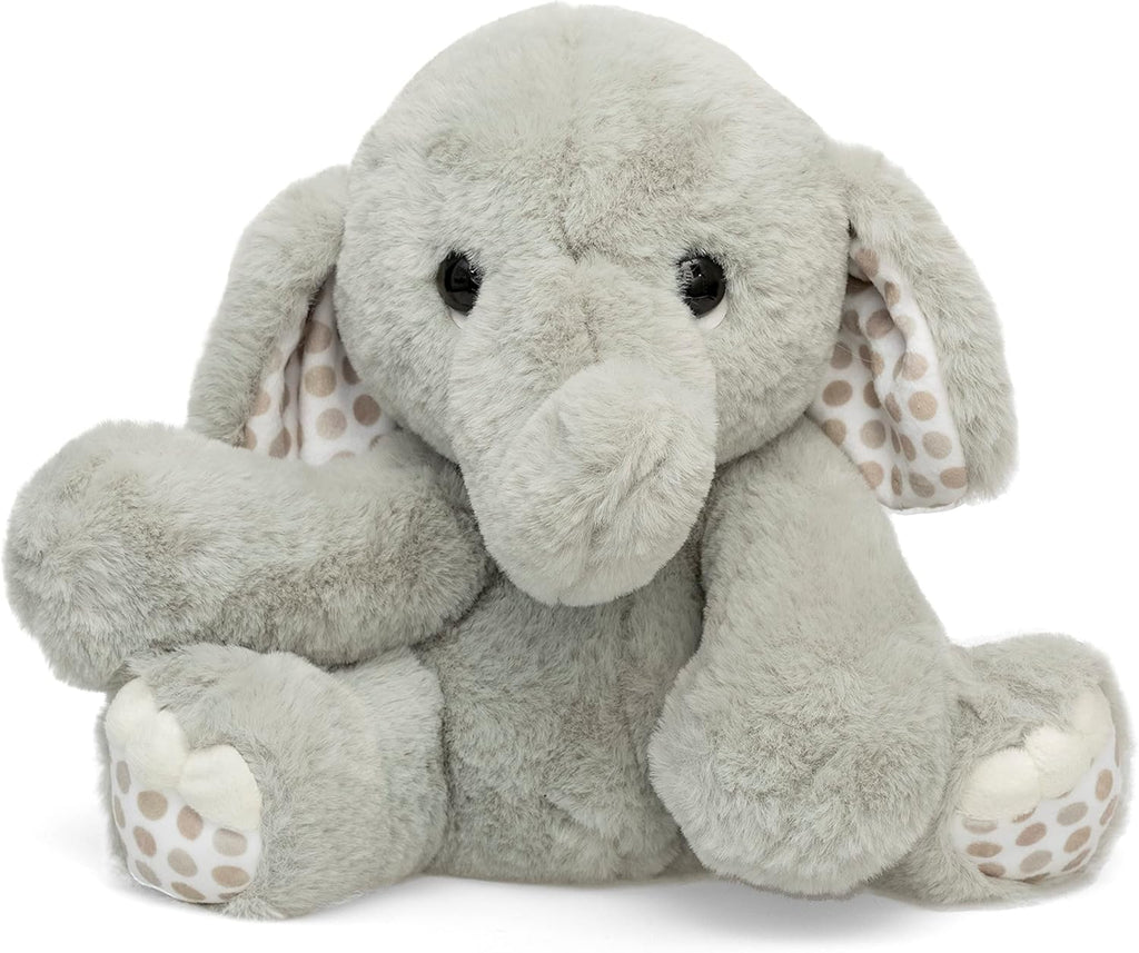 Ebba - Lil' Benny - Jungle Safari Gray Plush Elephant Stuffed Animal for Boys, Baby Stuffed Animals Toy Plushie - Polka Dot