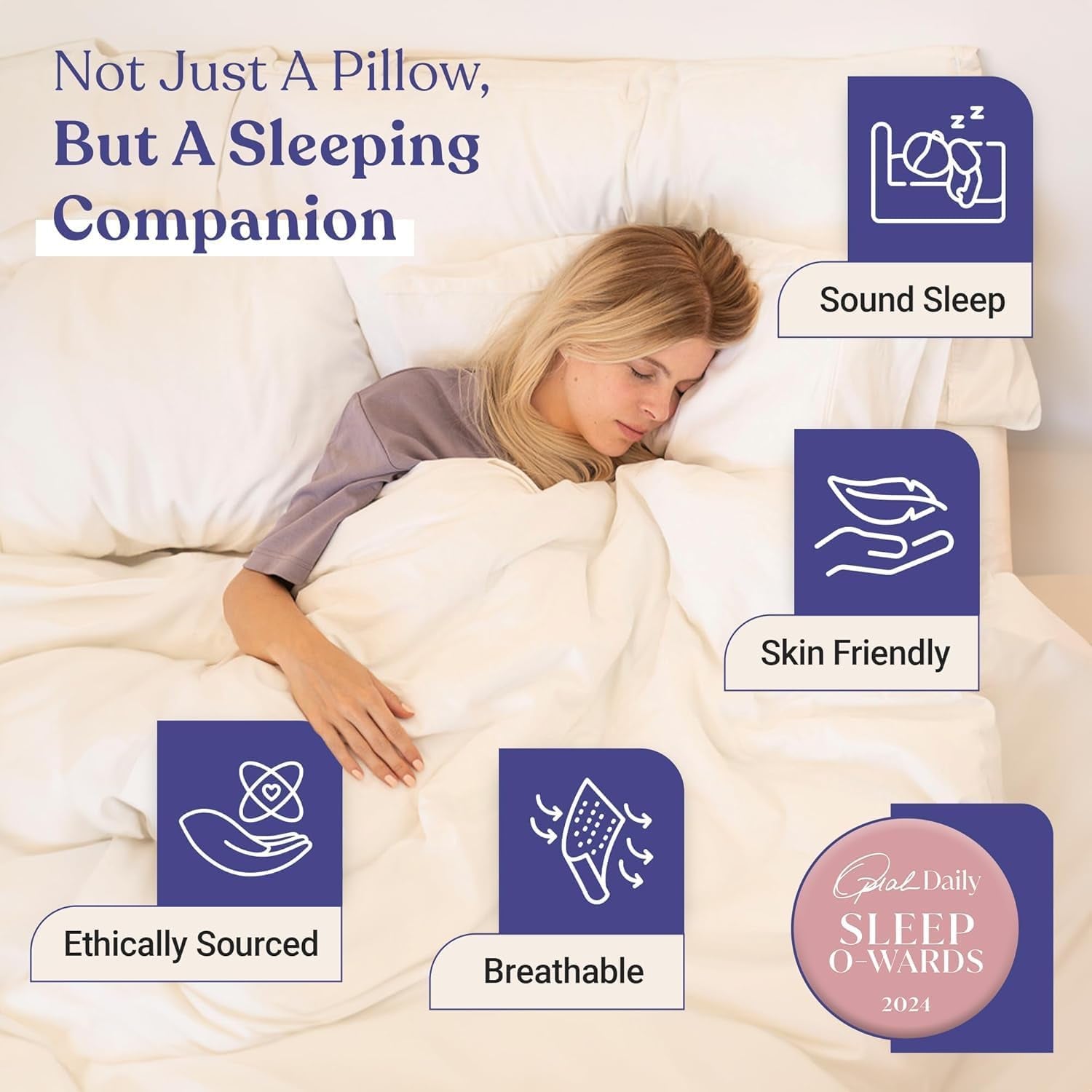 Zen Fluff Pillows - down Alternative - Standard/Queen Bed Pillow for Sleeping Made in USA - Luxury Hotel-Quality Pillow - 100% Cotton, 300 Thread Count (Soft Queen Size 1 Pack)